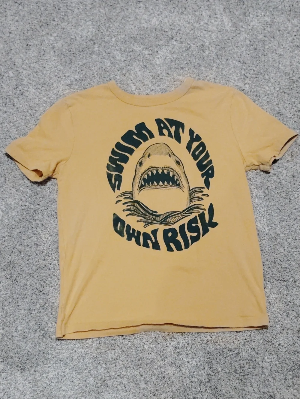 GAP Kids Yellow Tee with Black Shark Graphic